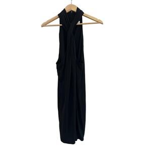 Anine Bing Halter Neck Slinky Cocktail Mini Dress Womens Size Large Black